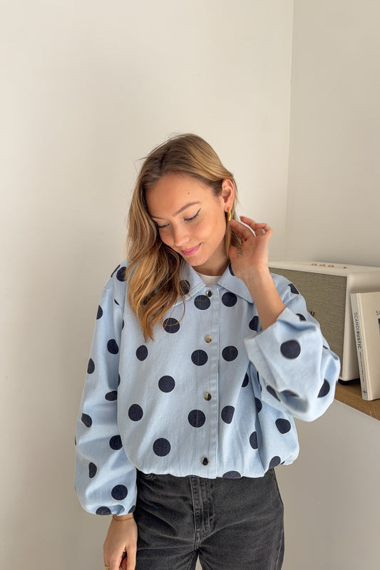 VESTE A POIS MARTINA BLEUE