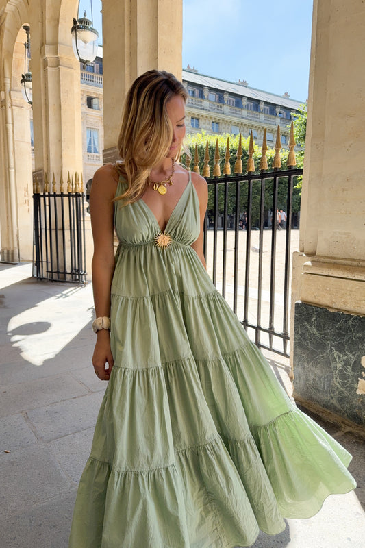 ROBE SUNNA VERT AMANDE