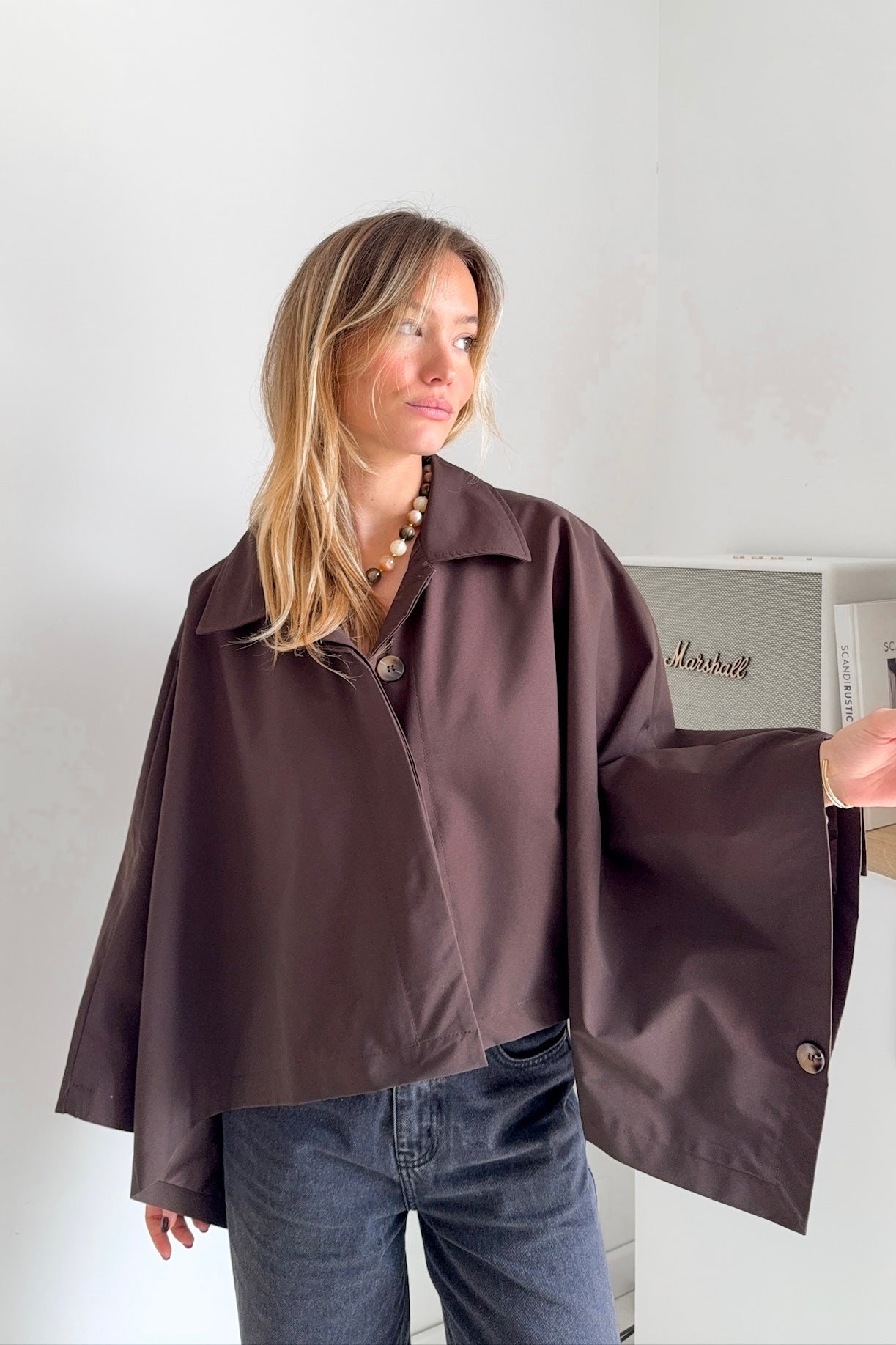 VESTE CAPE MARRON MILANO