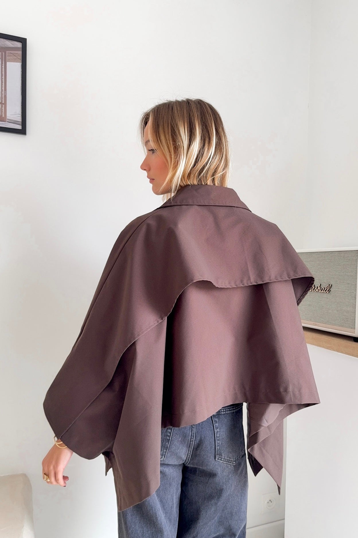 VESTE CAPE MARRON MILANO
