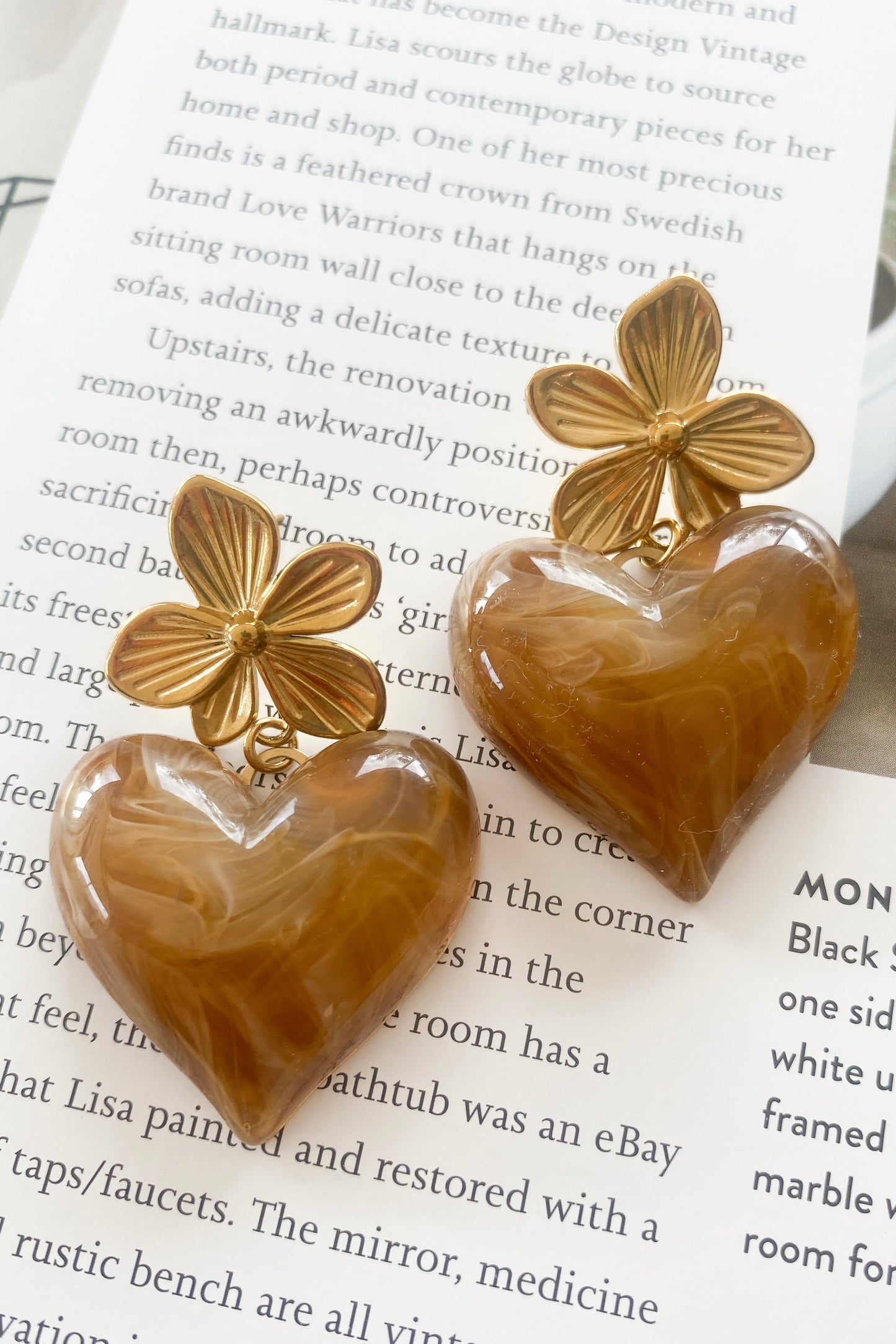 BOUCLES D'OREILLES HEART MARRON