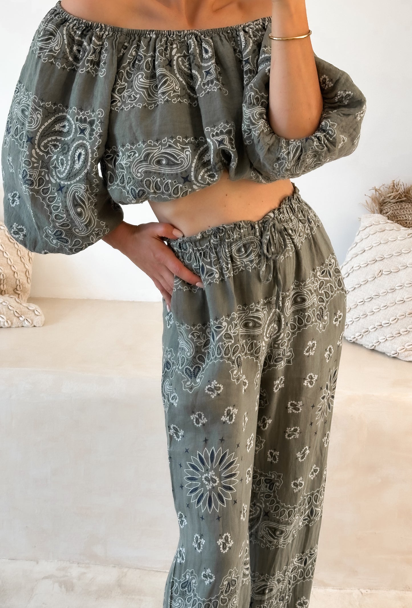 PANTALON BANDANA KAKI