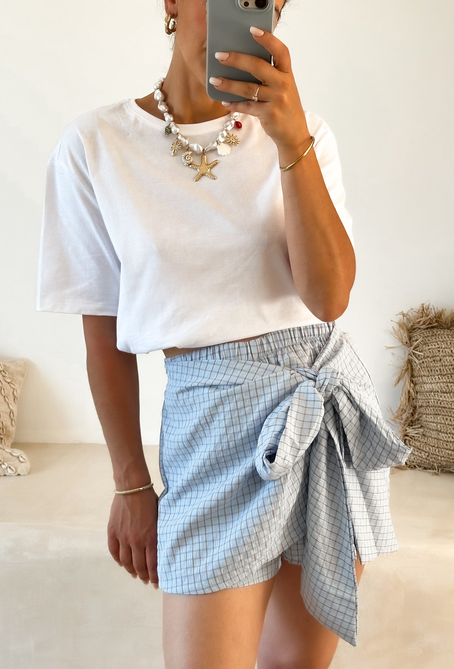 JUPE SHORT SOPHIA BLEUE