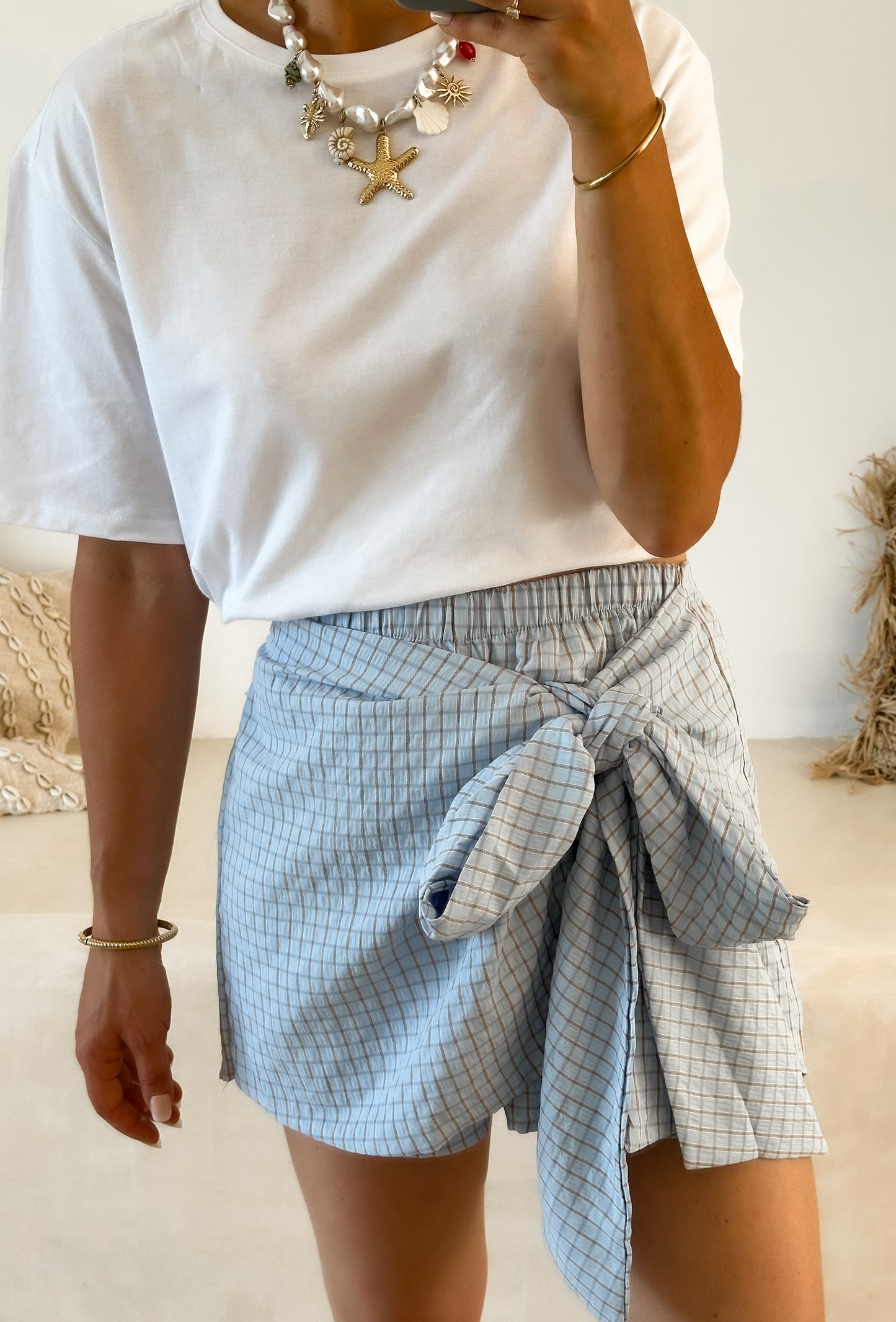 JUPE SHORT SOPHIA BLEUE