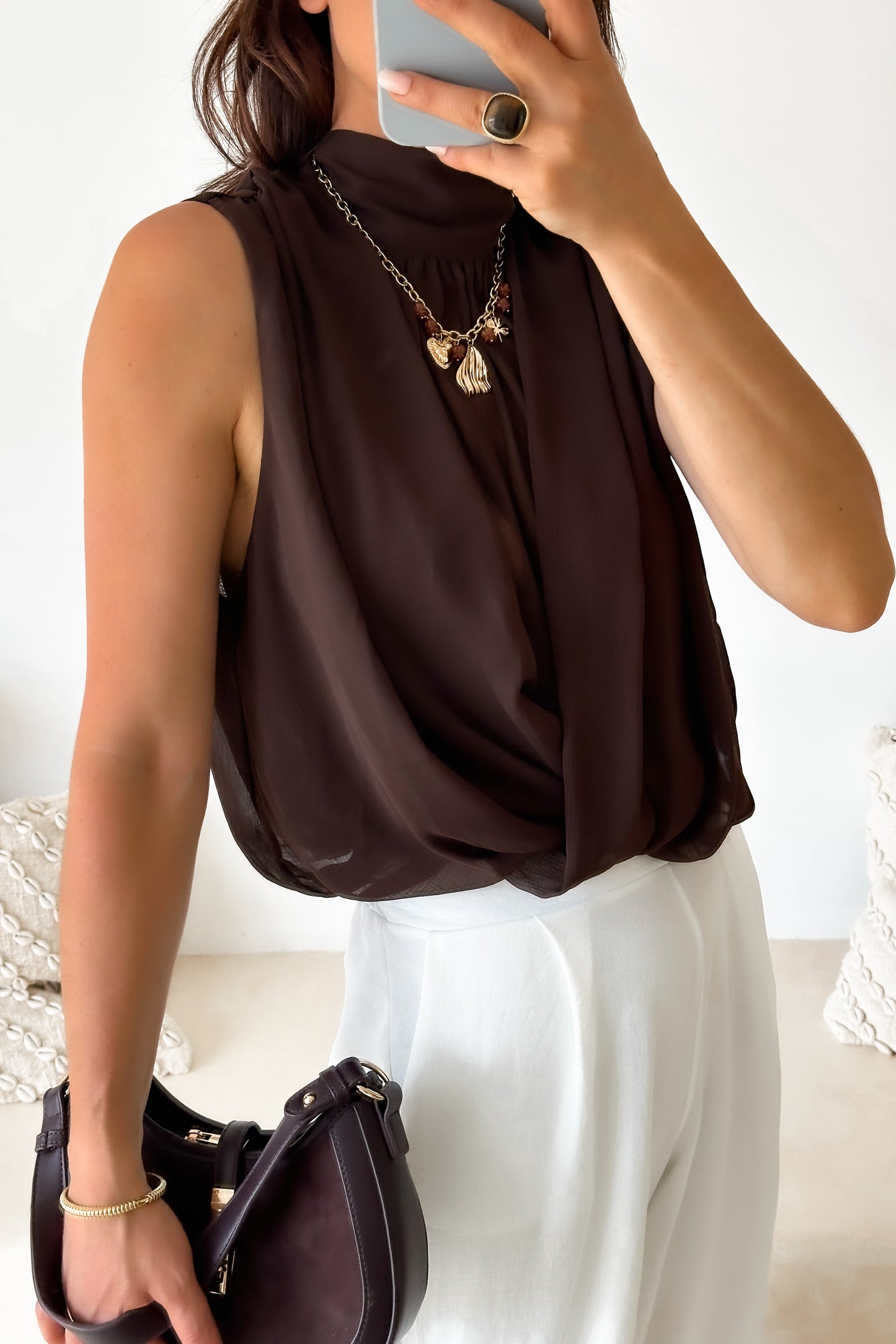 TOP MINA MARRON