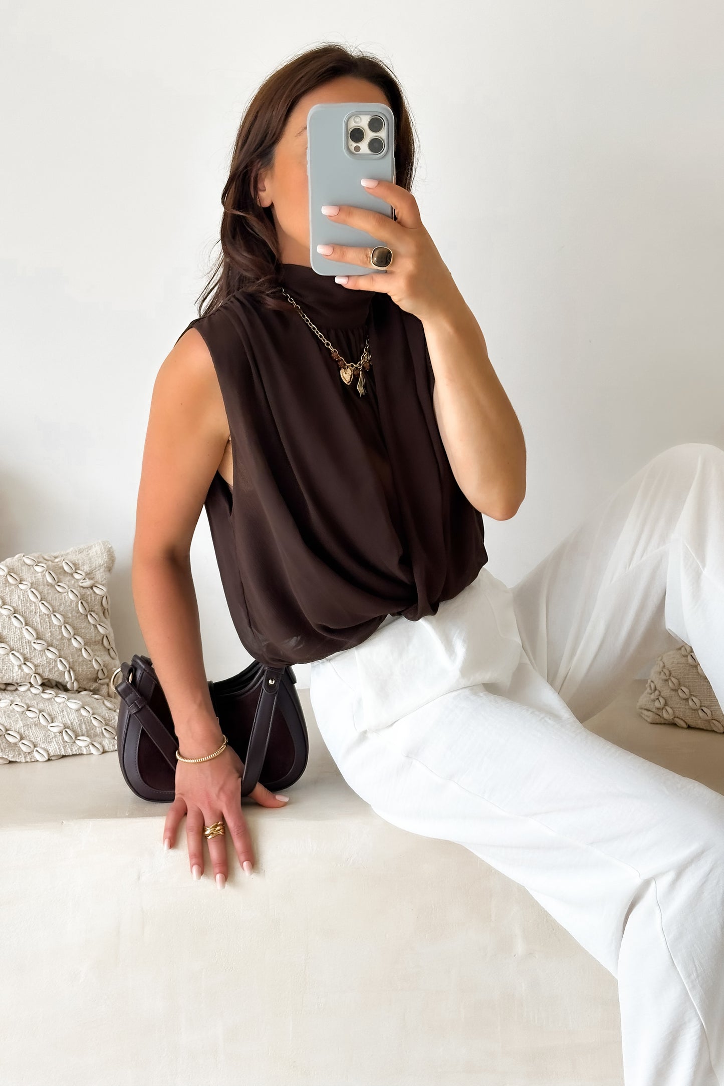 TOP MINA MARRON
